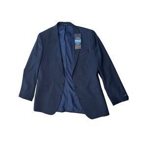Stafford Classic Fit Navy Pinstripe Suit Jacket 42R CoolMax Wool Blend